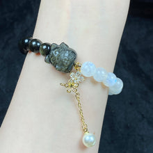 Load image into Gallery viewer, Golden Obsidian Nine Tailed Fox 8MM Moonstone Bead Design Bracelet Accessory Women Fashion Jewellry