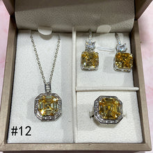 Load image into Gallery viewer, Synthetic Diamond Jewelry Set (Necklace/Ring/Earrings)