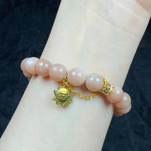 Load image into Gallery viewer, Peach Moonstone Citrine Bead With Golden Sun Chain Pendant Women Jewelry Accessories