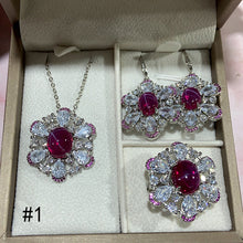 Load image into Gallery viewer, Synthetic Diamond Jewelry Set (Necklace/Ring/Earrings)