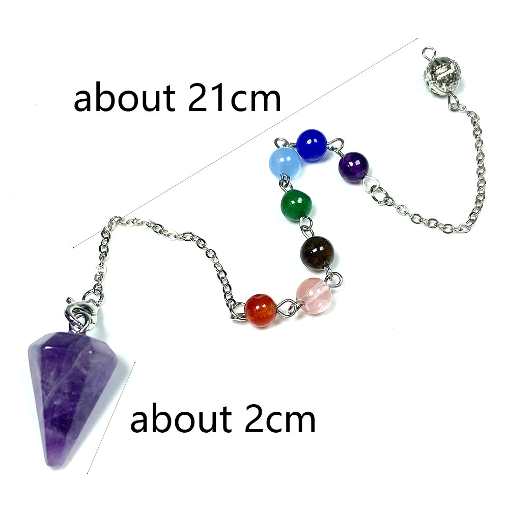 Different Materials Crystal Pendulum (Yellow Tiger Eye & Clear Quartz & Amethyst & Green Aventuurine ）