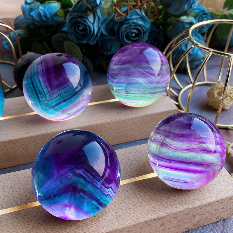 Beautiful Rainbow Fluorite Sphere