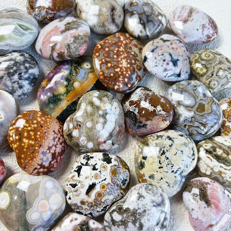 New Ocean Jasper Heart Different Patterns Sea Stone Palm Home Decoration