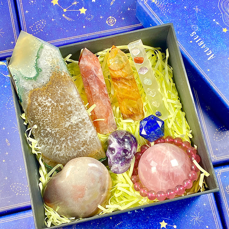 12 Zodiac Signs Crystal Box