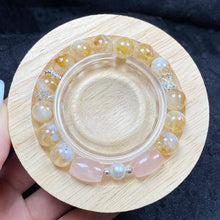 Load image into Gallery viewer, Cloud Citrine Bracelet Rose Quartz Crystal Reiki Healing Energy Gemstone Women Jewelry