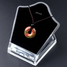 Load image into Gallery viewer, Crystal Carving Peace Buckle Donut Pendant Necklace