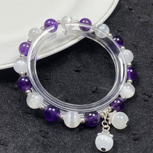 Load image into Gallery viewer, 8mm Amethyst Sselenite Bracelet Handmade Women Healing Gemstone Crystal Strand Bangles Jewelry