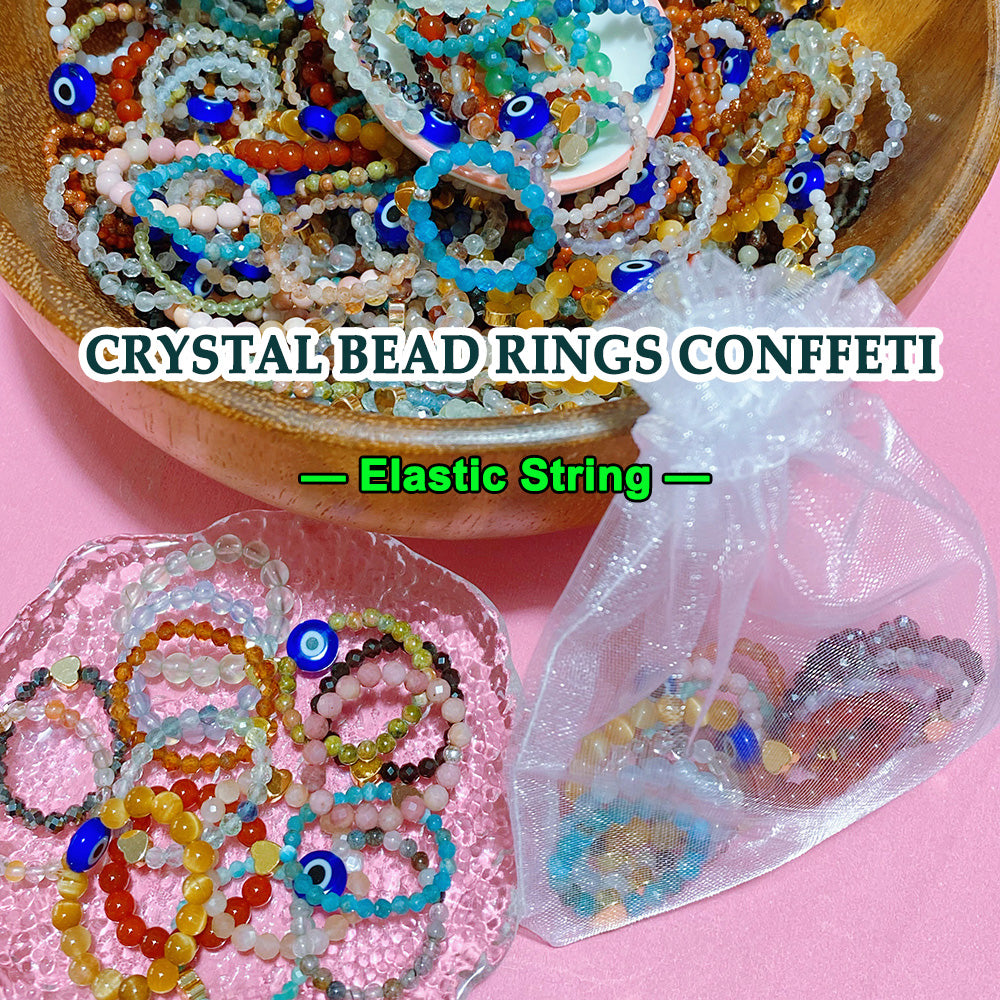 Crystal Beads Rings Conffeti [ELASTIC STRING]