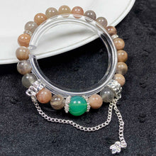 Load image into Gallery viewer, 8MM Peach Moonstone Design Bracelet Reiki Healing Energy Fashion Gemstone Women Jewelry