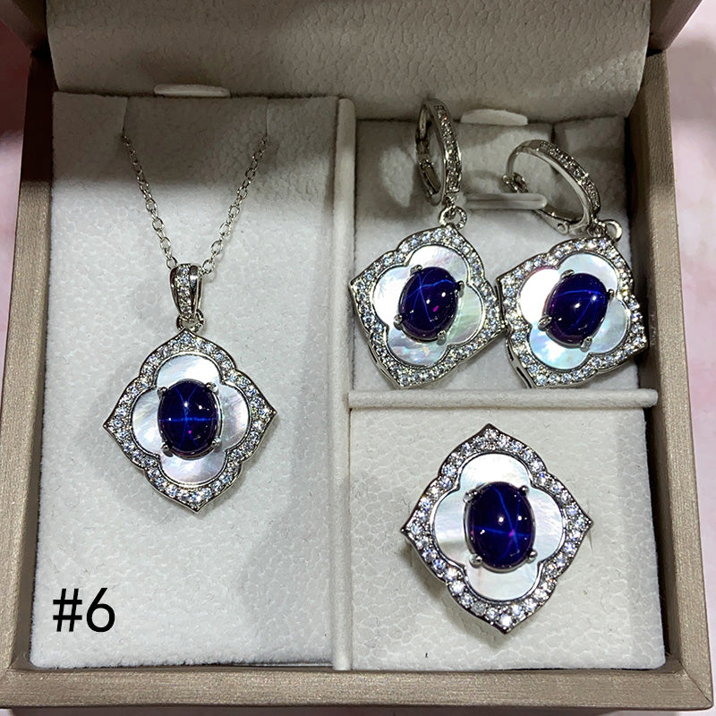 Synthetic Diamond Jewelry Set (Necklace/Ring/Earrings)