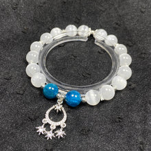 Load image into Gallery viewer, 8mm Selenite Blue Apatite Healing Crystal Bracelet With Pendant Girls Women Jewelry Accessories