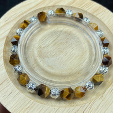 Load image into Gallery viewer, 6mm Yellow Tiger Eye Stone Stainless Steel Bracelets Women Men Reiki Healing Stretch Bangles Yoga