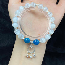 Load image into Gallery viewer, 8mm Selenite Blue Apatite Healing Crystal Bracelet With Pendant Girls Women Jewelry Accessories