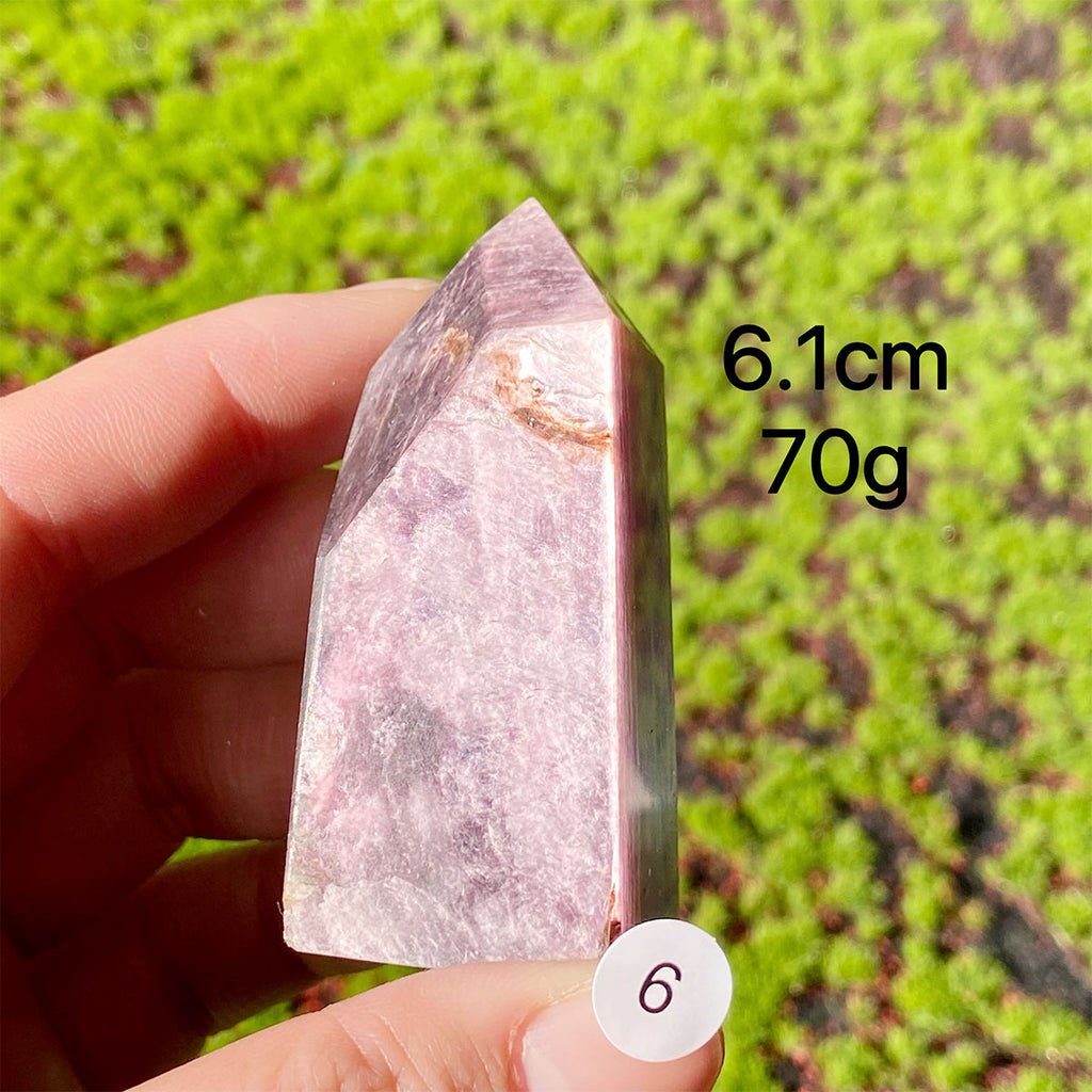 Natural Crystal Lepidolite Tower Purple Mica Point