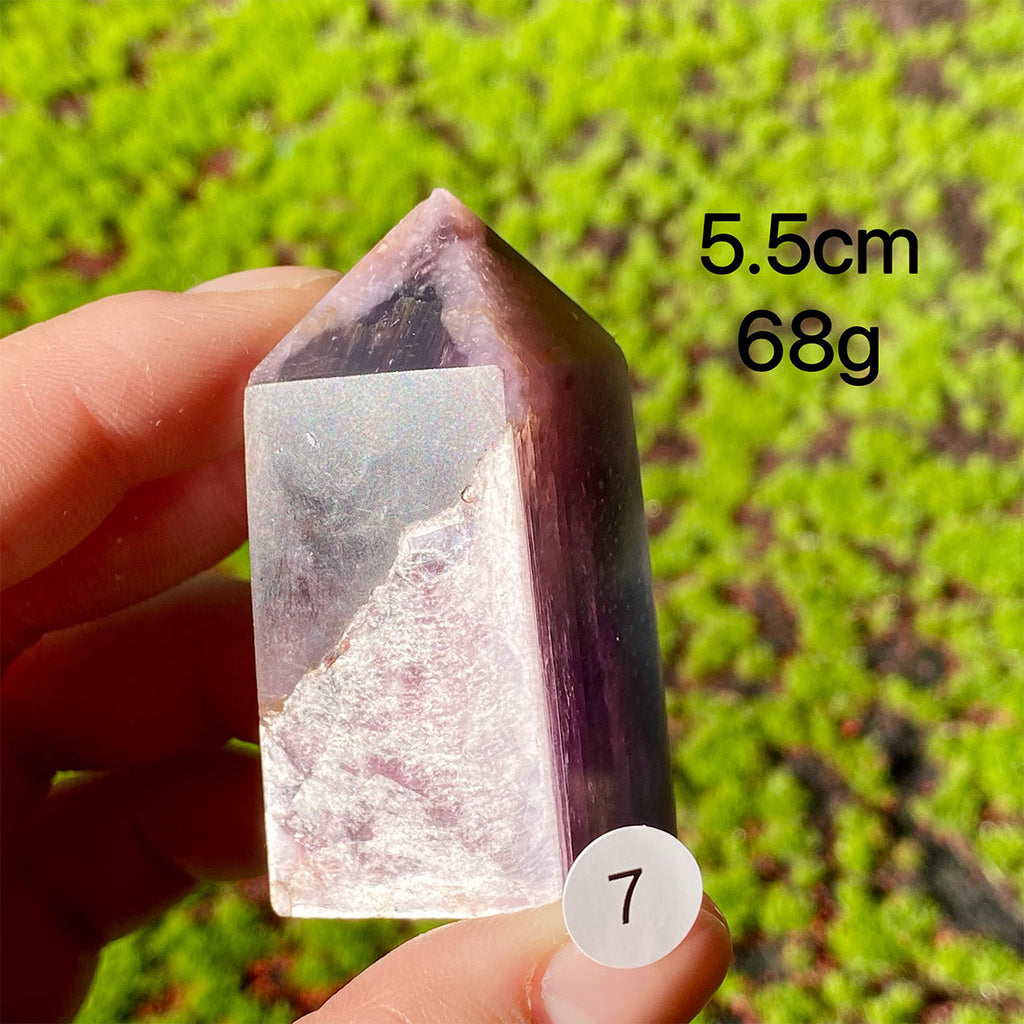 Natural Crystal Lepidolite Tower Purple Mica Point