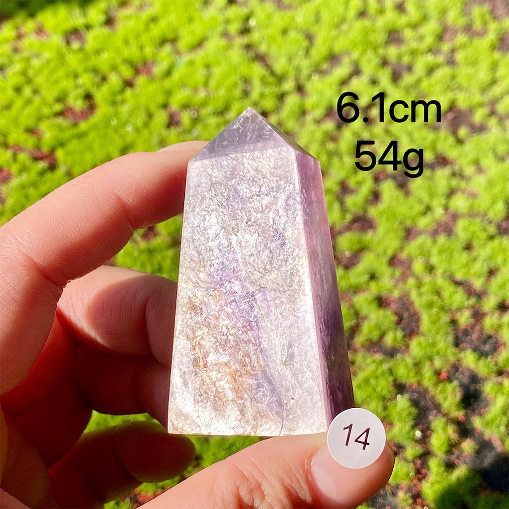 Natural Crystal Lepidolite Tower Purple Mica Point