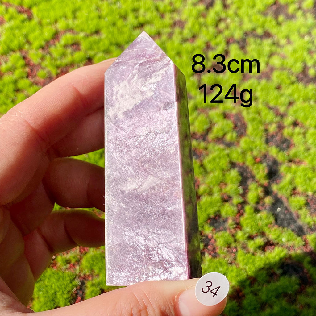 Natural Crystal Lepidolite Tower Purple Mica Point