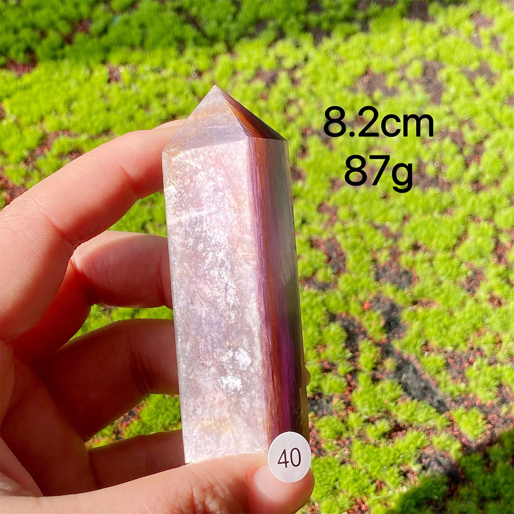 Natural Crystal Lepidolite Tower Purple Mica Point