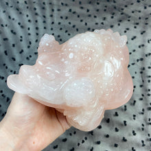 Load image into Gallery viewer, Toad Statue Rose Quartz Crystal Carved Reiki Healing Lucky Wealth Animal Crafts Home Decoration