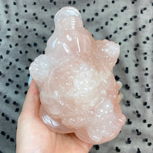 Load image into Gallery viewer, Toad Statue Rose Quartz Crystal Carved Reiki Healing Lucky Wealth Animal Crafts Home Decoration