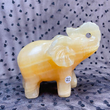 Load image into Gallery viewer, Orange Calcite Elephant Animal Crystal Carved Healing Quartz Gemstone Crafts Home Decoration