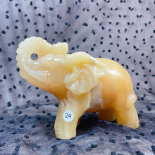 Load image into Gallery viewer, Orange Calcite Elephant Animal Crystal Carved Healing Quartz Gemstone Crafts Home Decoration