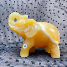 Load image into Gallery viewer, Orange Calcite Elephant Animal Crystal Carved Healing Quartz Gemstone Crafts Home Decoration