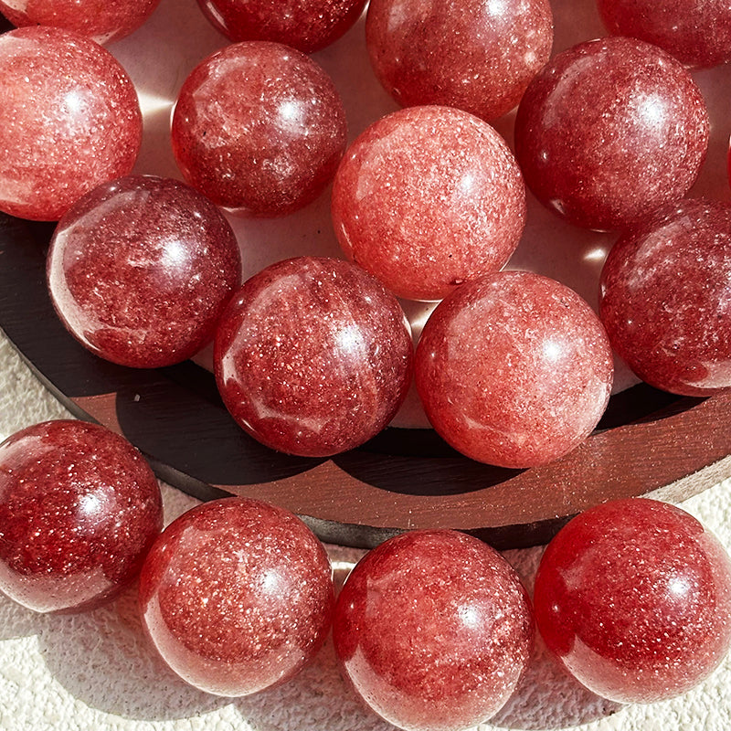 High Quality Pigeon Blood Strawberry Crystal Sphere 24~28mm