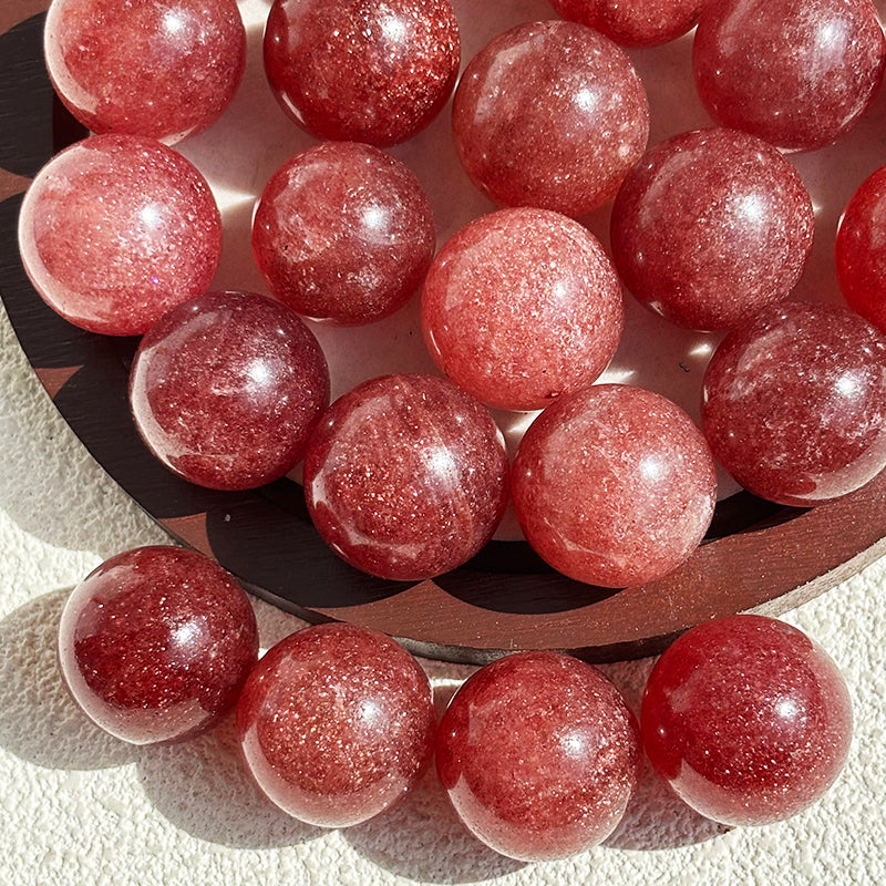 High Quality Pigeon Blood Strawberry Crystal Sphere 24~28mm