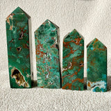 Natural Chrysocolla Crystal Tower