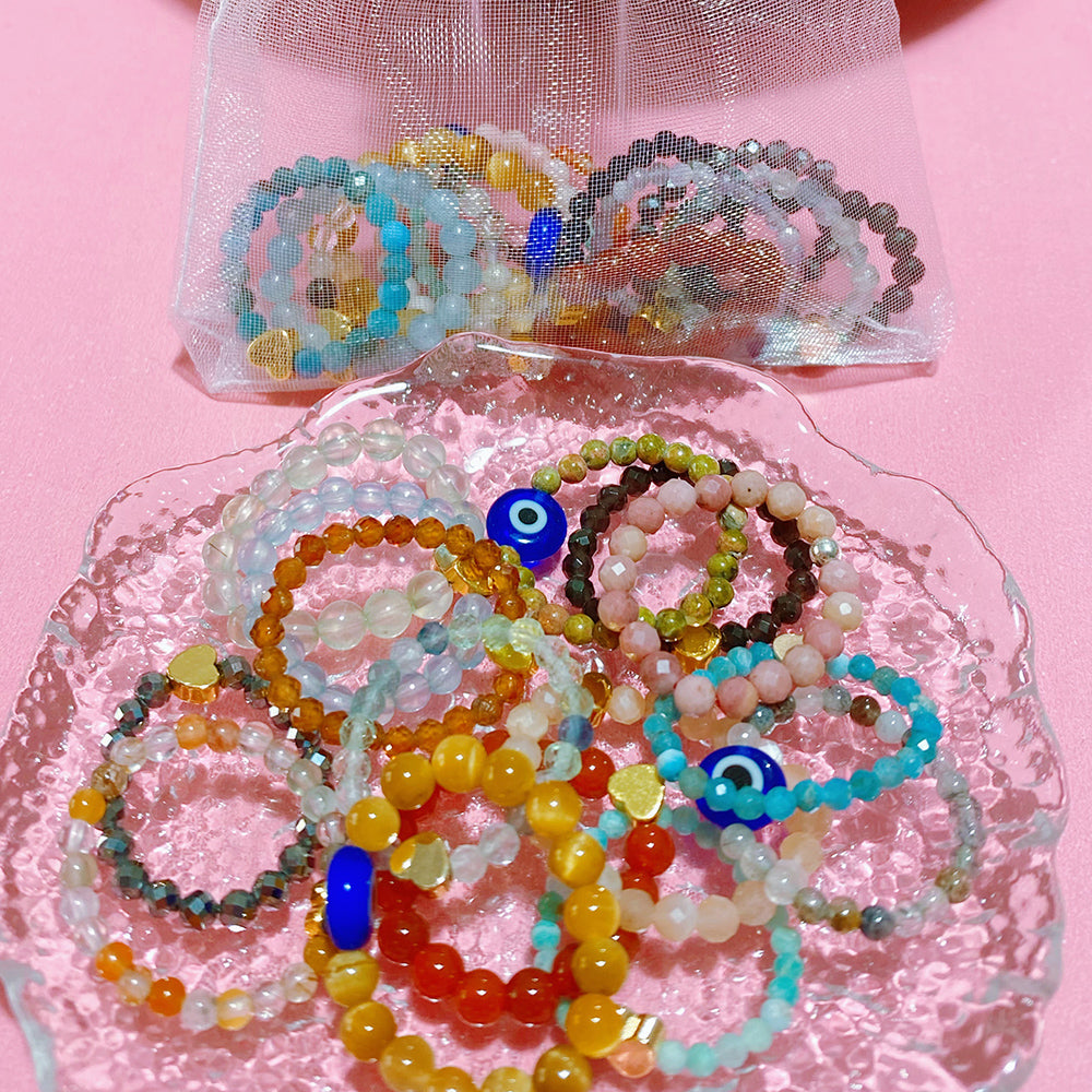 Crystal Beads Rings Conffeti [ELASTIC STRING]