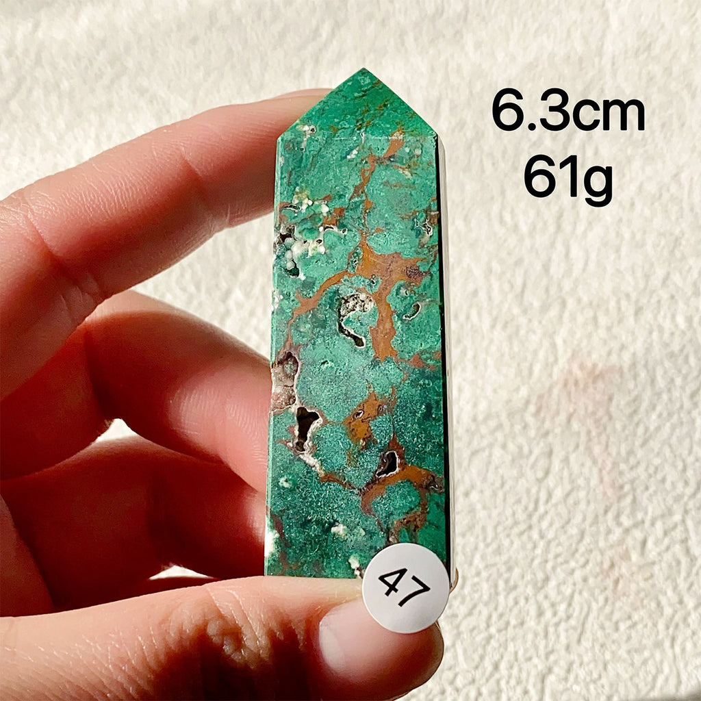 Natural Chrysocolla Crystal Tower