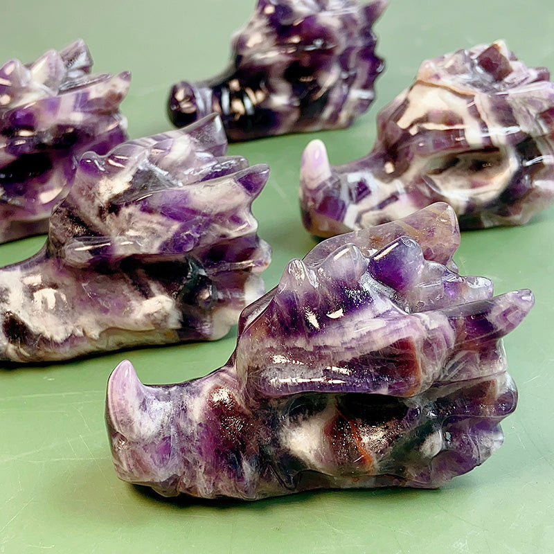 Dream Amethyst Dragon Head Carvings