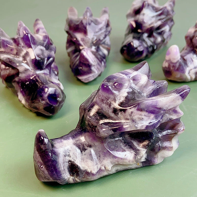 Dream Amethyst Dragon Head Carvings