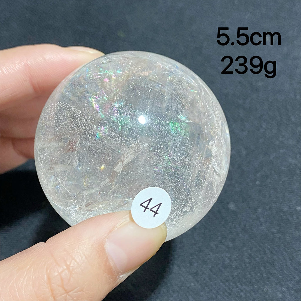 Natural Clear Quartz Rainbow Crystal Sphere