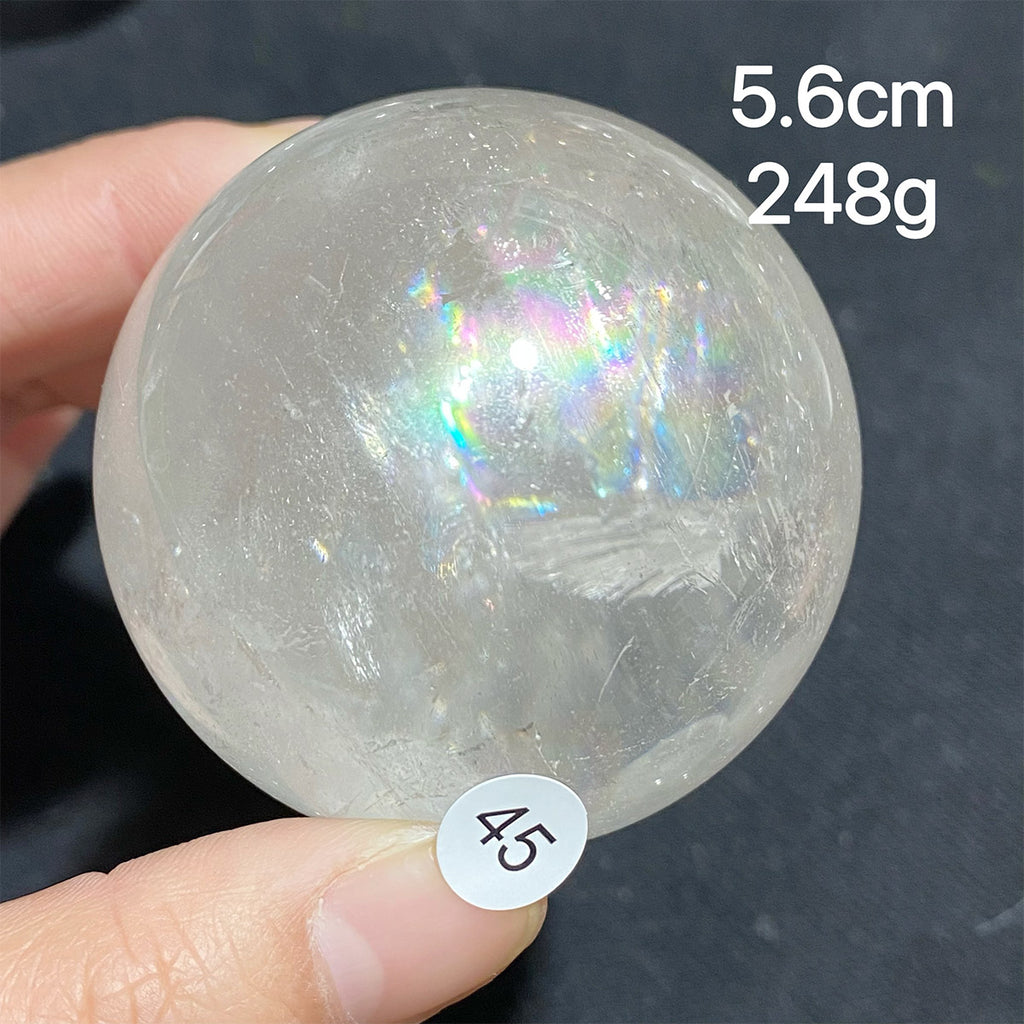 Natural Clear Quartz Rainbow Crystal Sphere