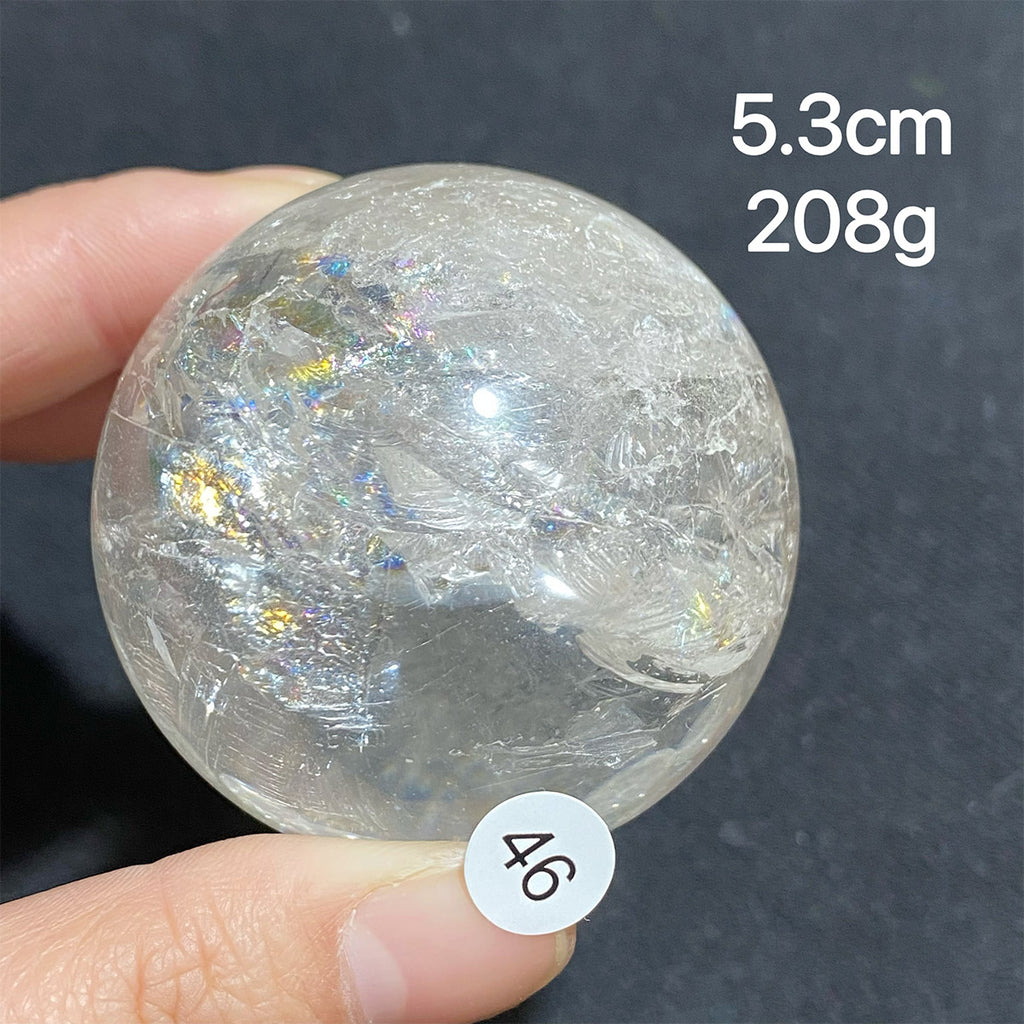 Natural Clear Quartz Rainbow Crystal Sphere