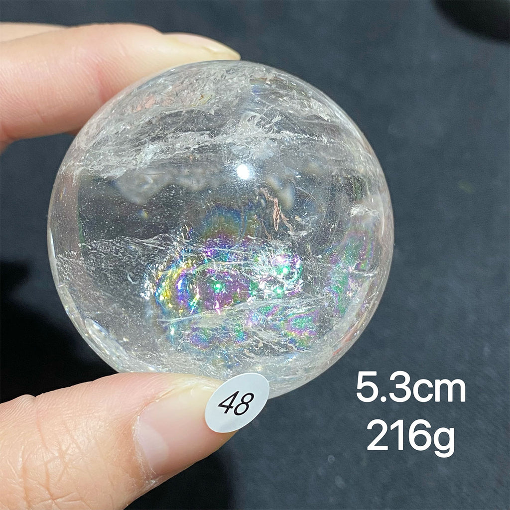 Natural Clear Quartz Rainbow Crystal Sphere