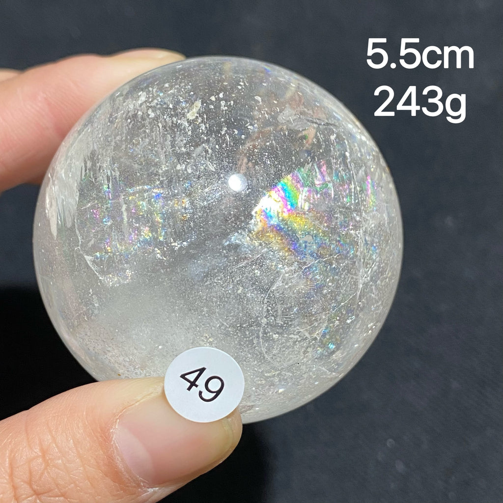 Natural Clear Quartz Rainbow Crystal Sphere