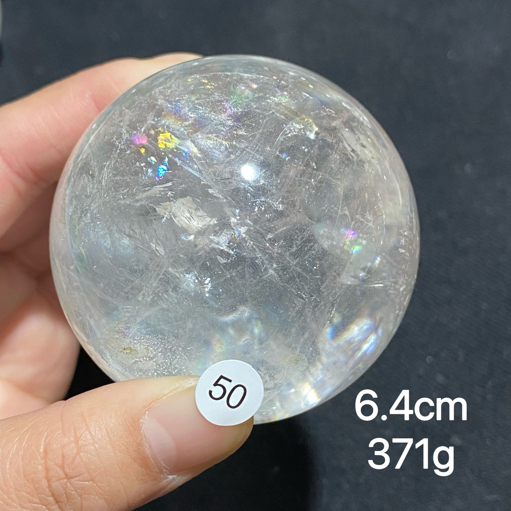 Natural Clear Quartz Rainbow Crystal Sphere