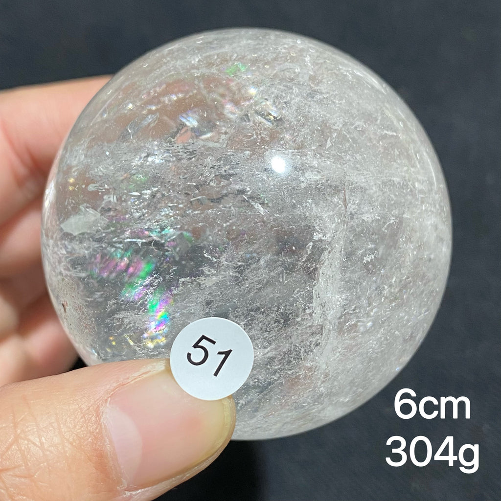 Natural Clear Quartz Rainbow Crystal Sphere