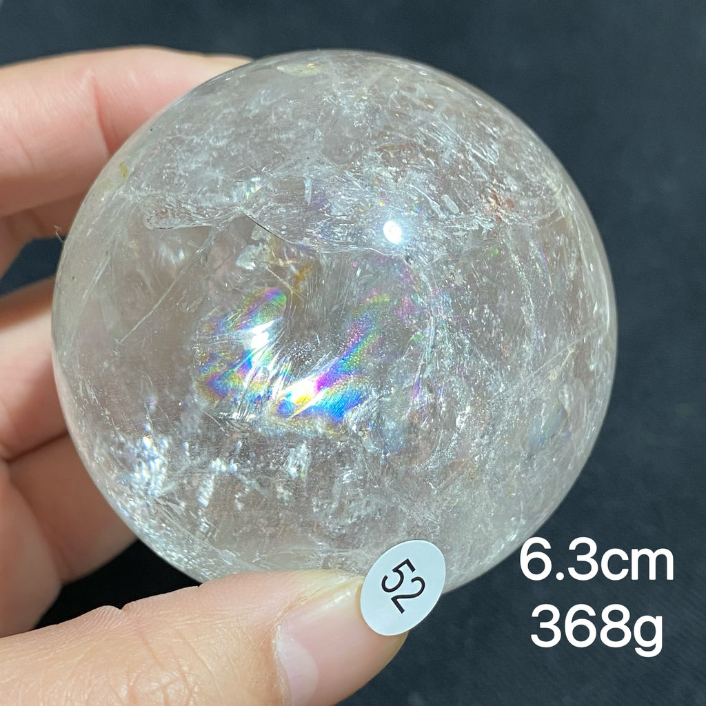 Natural Clear Quartz Rainbow Crystal Sphere