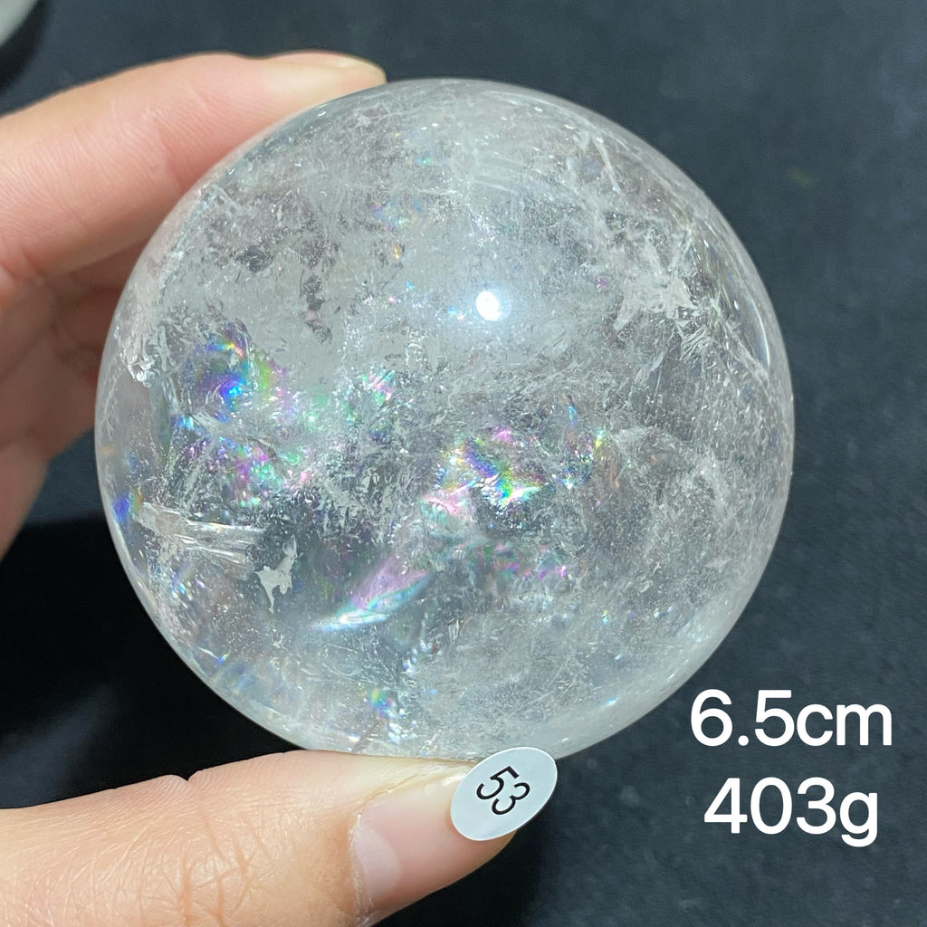 Natural Clear Quartz Rainbow Crystal Sphere