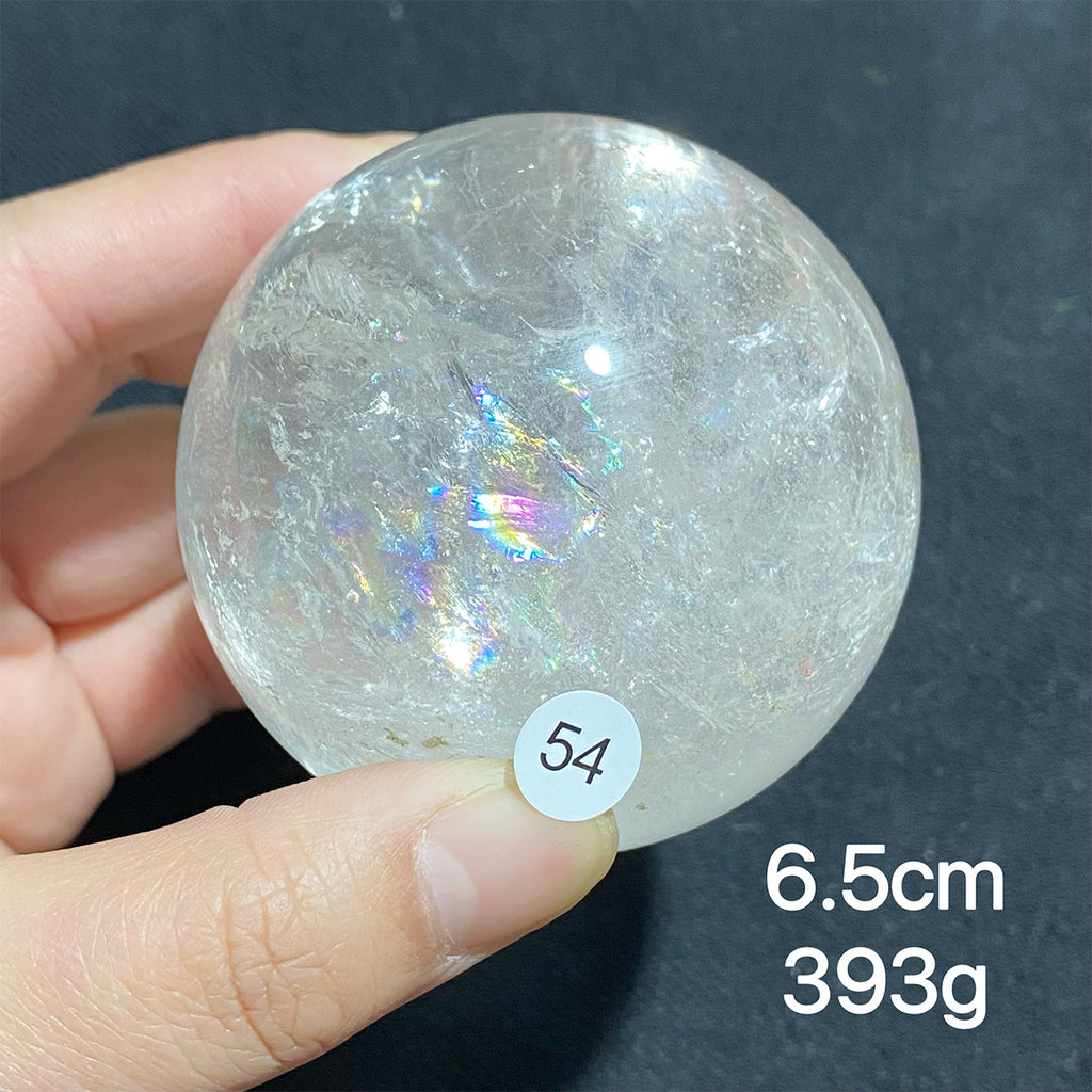 Natural Clear Quartz Rainbow Crystal Sphere