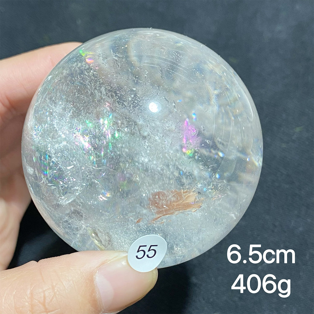 Natural Clear Quartz Rainbow Crystal Sphere