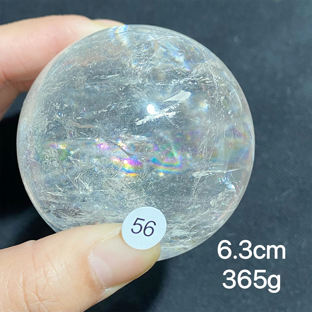 Natural Clear Quartz Rainbow Crystal Sphere