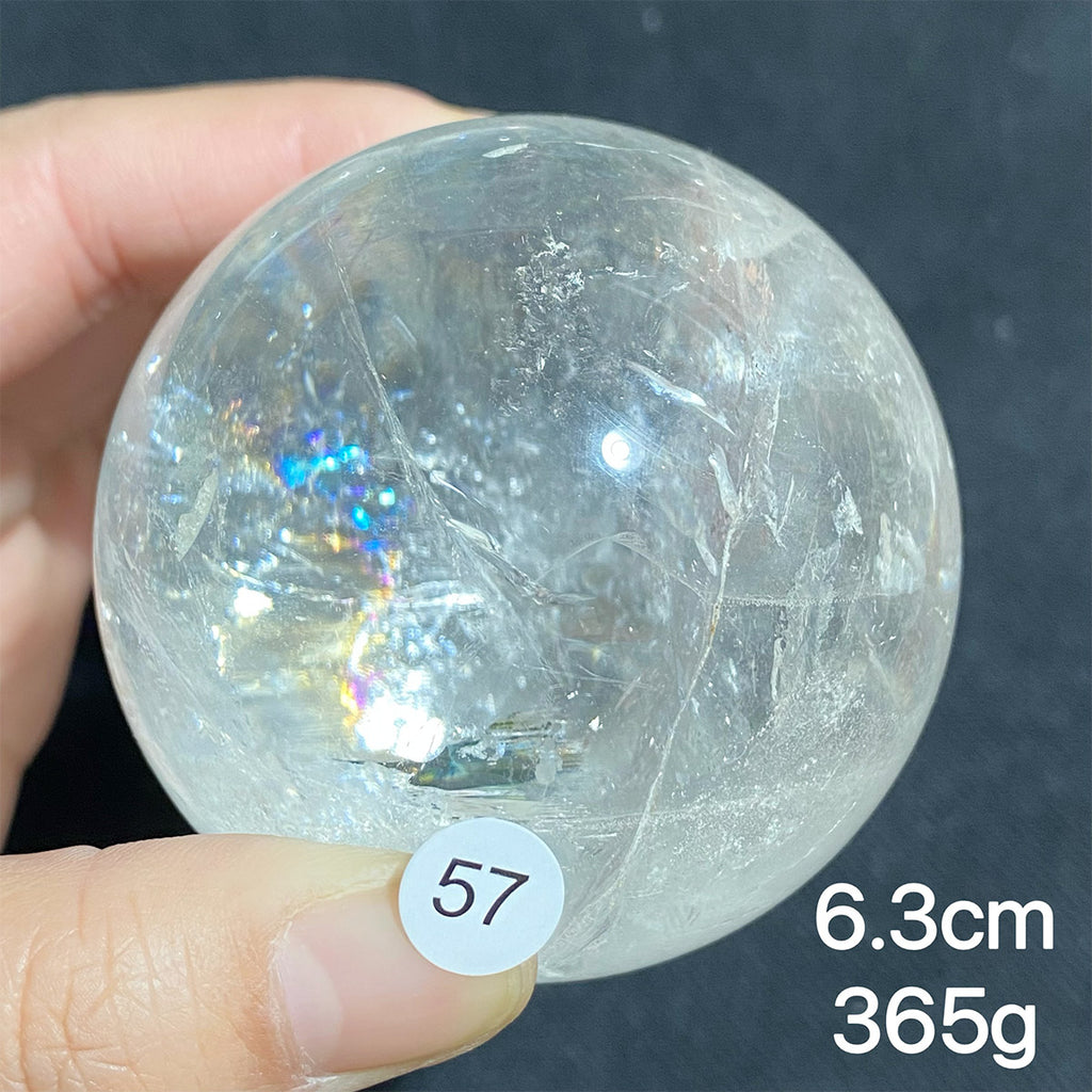 Natural Clear Quartz Rainbow Crystal Sphere