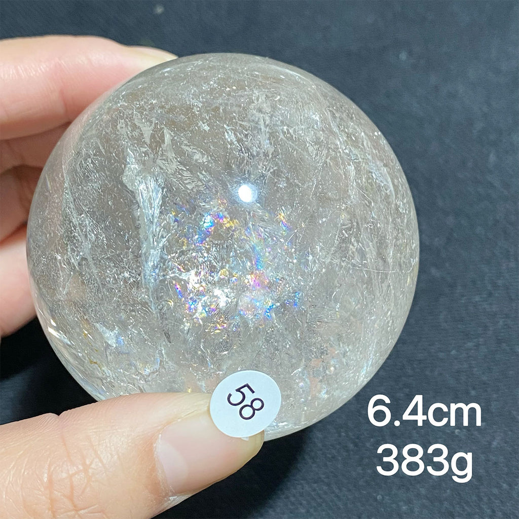 Natural Clear Quartz Rainbow Crystal Sphere