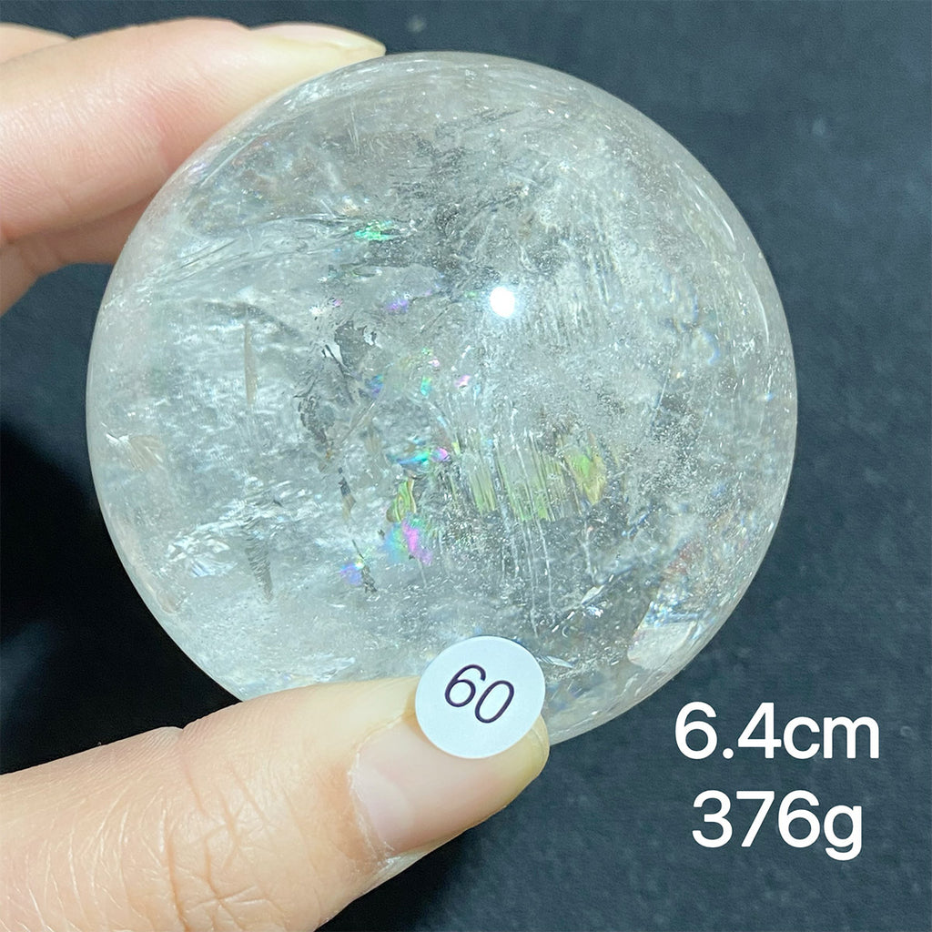 Natural Clear Quartz Rainbow Crystal Sphere