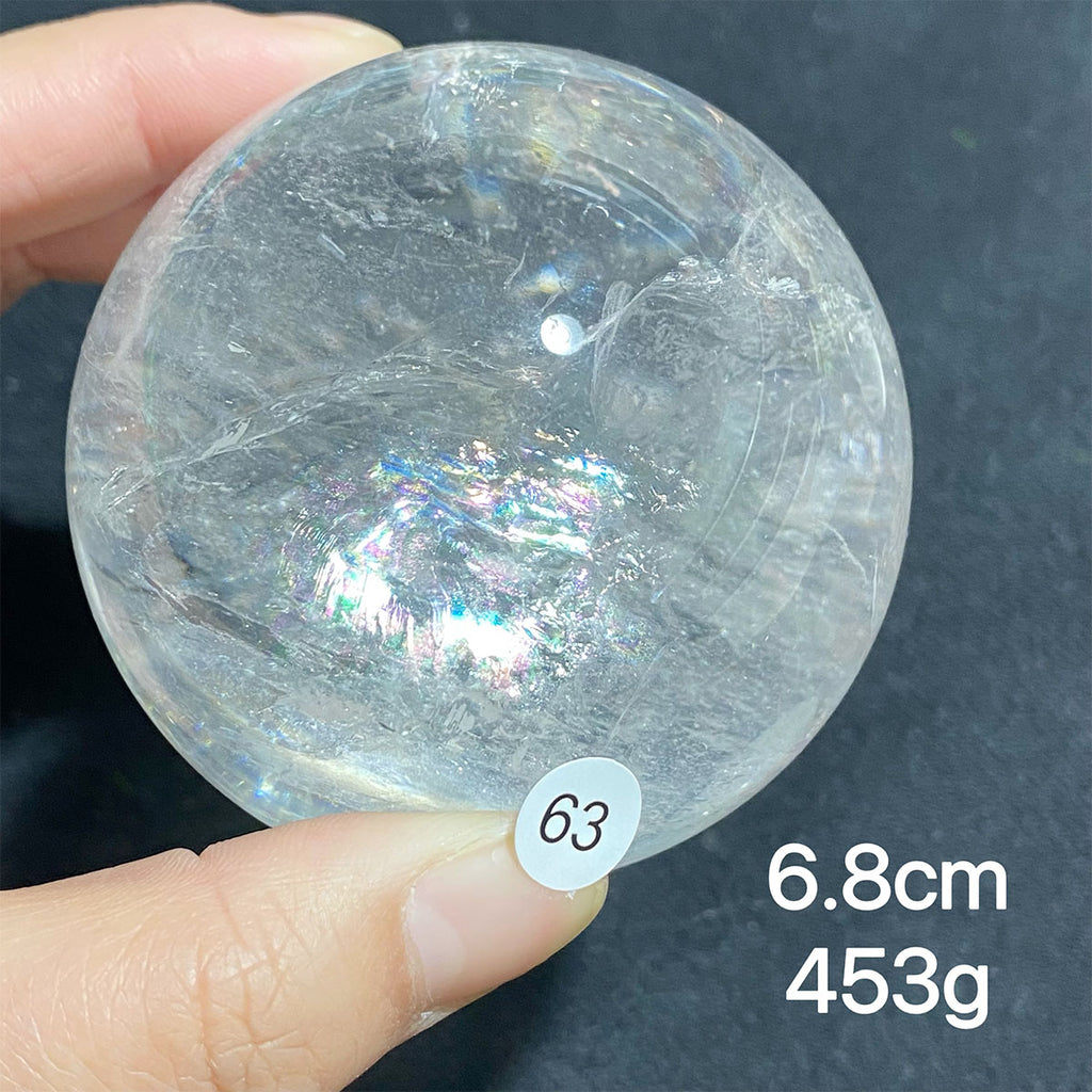 Natural Clear Quartz Rainbow Crystal Sphere